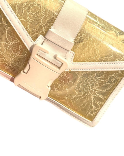 Christopher Kane  White Crossbody Shoulder Bag Yellow White PVC & Leather