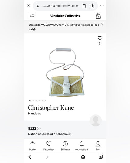 Christopher Kane  White Crossbody Shoulder Bag Yellow White PVC & Leather