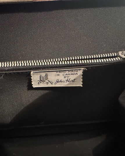 Elegant 1960s John Hart Silver & Black Jackie O style Women's Handbag Kiss Lock