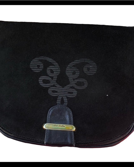Stunning Vintage black leather Jane Shilton London Purse floral design