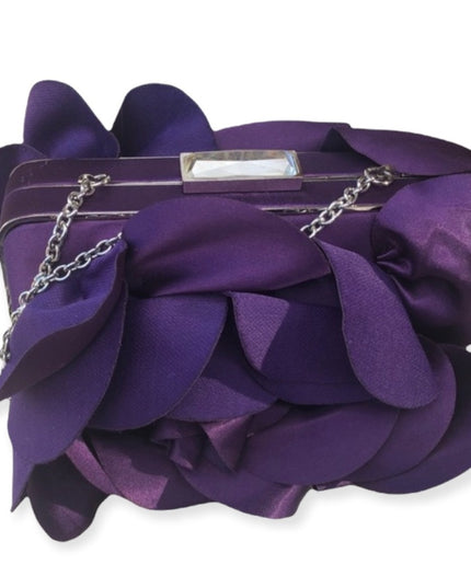 Sondra Roberts Purple flower evening bag Like new!