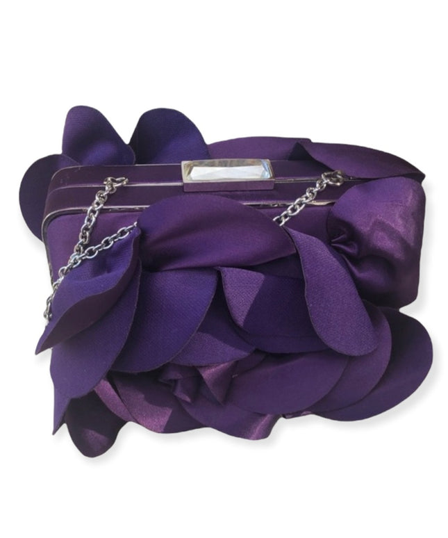 Sondra Roberts Purple flower evening bag Like new!