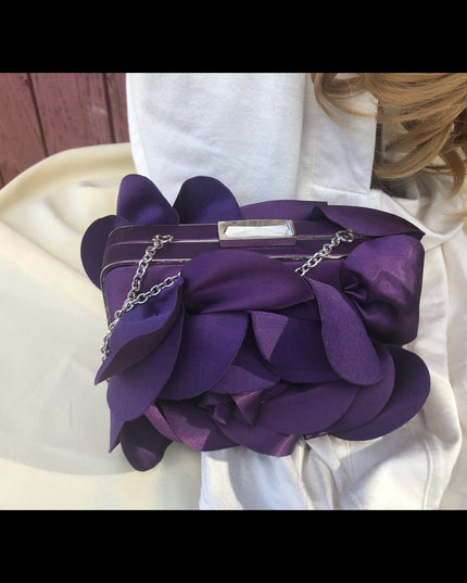 Sondra Roberts Purple flower evening bag Like new!