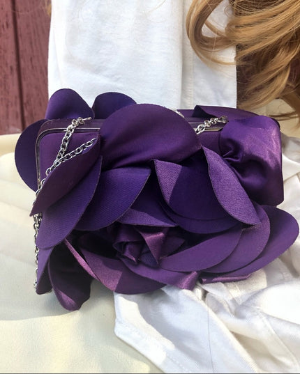 Sondra Roberts Purple flower evening bag Like new!