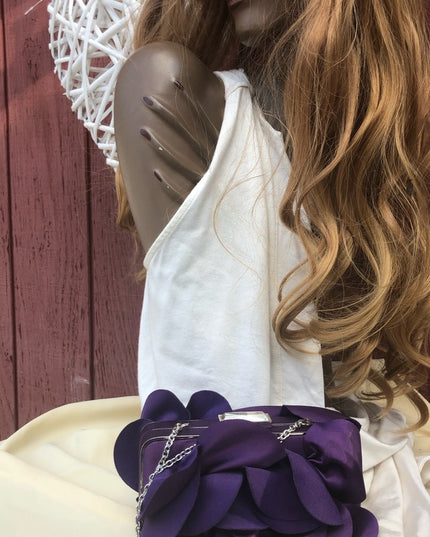 Sondra Roberts Purple flower evening bag Like new!