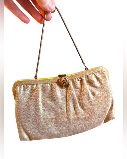 Vintage 1960s gold metalic evening bag purse mini