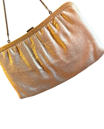Vintage 1960s gold metalic evening bag purse mini
