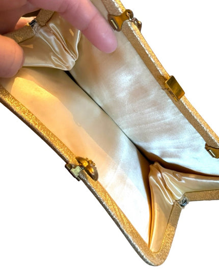 Vintage 1960s gold metalic evening bag purse mini
