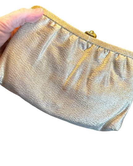 Vintage 1960s gold metalic evening bag purse mini
