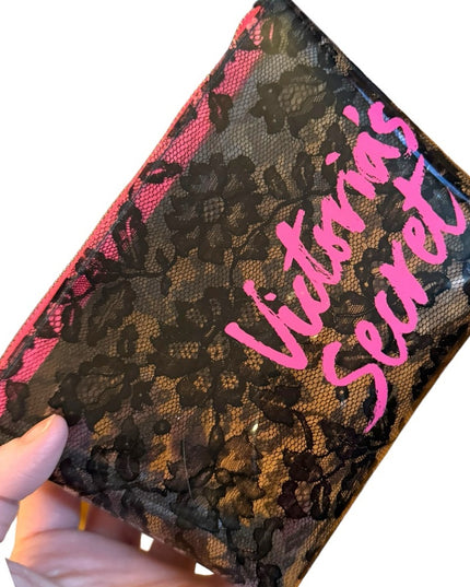 Vicroria Secret transparent clear see thru fancy plastic make up bag