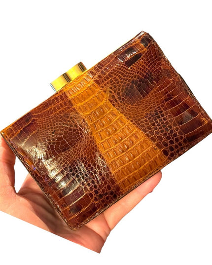 Vintage Thailand Crocodile womens Leather wallet
