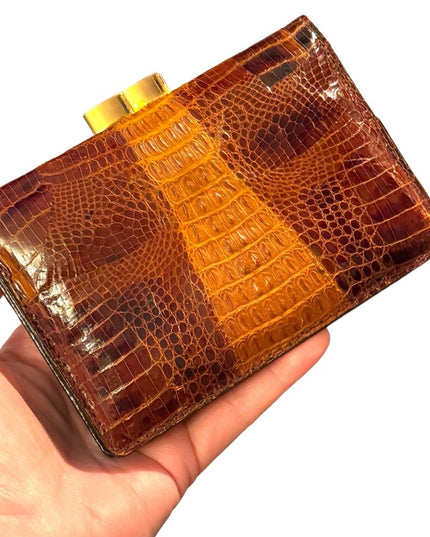Vintage Thailand Crocodile womens Leather wallet