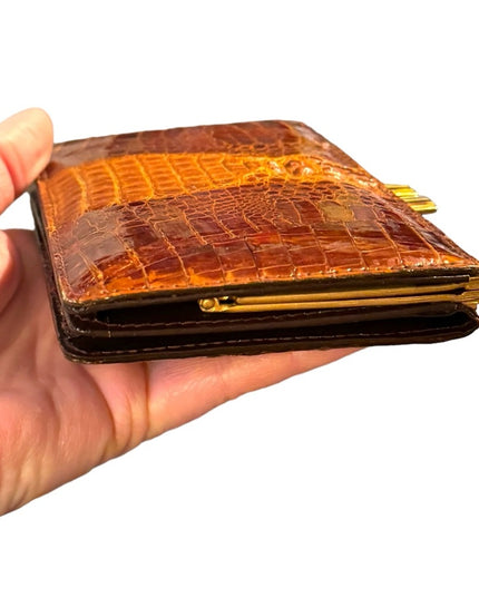 Vintage Thailand Crocodile womens Leather wallet