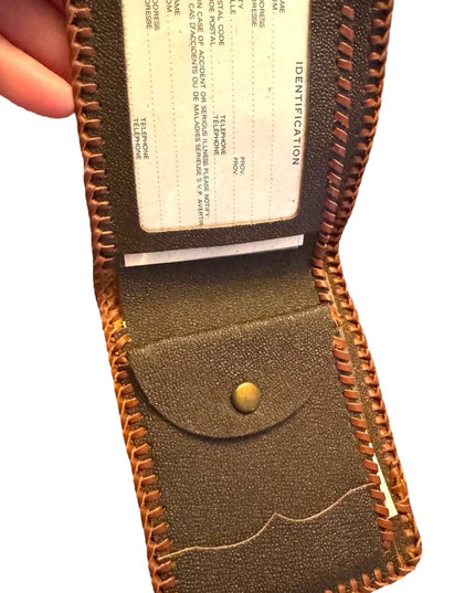 Vintage Hand Tooled Bifold Leather Wallet HORSE design Mexico Artisan