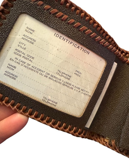 Vintage Hand Tooled Bifold Leather Wallet HORSE design Mexico Artisan