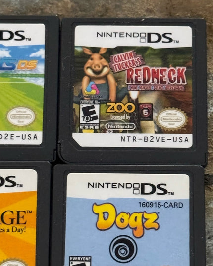 Nintendo DS Game Cartridge LOT 7 pcs Wizards Dogs Brain Age