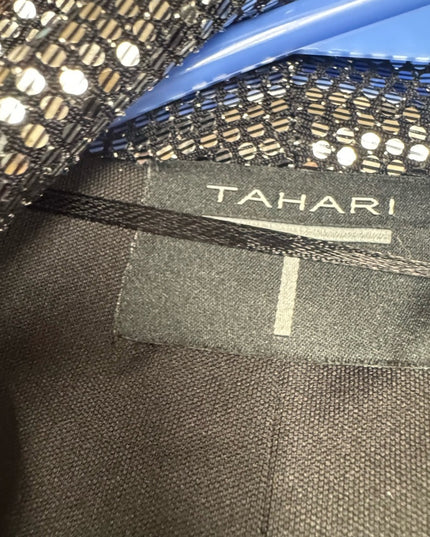 Tahari Sequin Jazzy Stunning Sparkle Blazer Silver Metalic