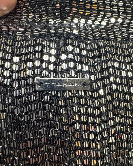 Tahari Sequin Jazzy Stunning Sparkle Blazer Silver Metalic