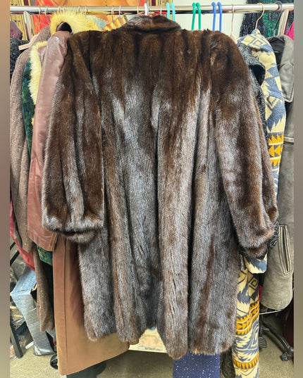 Stunning Vintage 2000s Brown Mid Length MINK Fur Coat Was 4500$ in 2000s