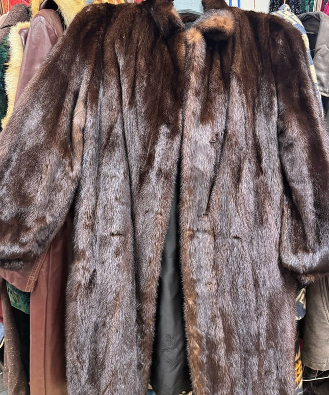 Stunning Vintage 2000s Brown Mid Length MINK Fur Coat Was 4500$ in 2000s