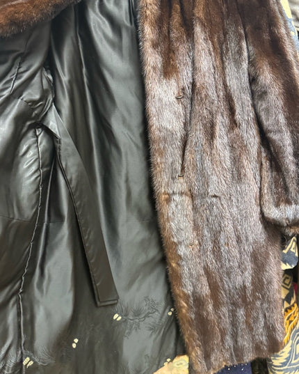 Stunning Vintage 2000s Brown Mid Length MINK Fur Coat Was 4500$ in 2000s
