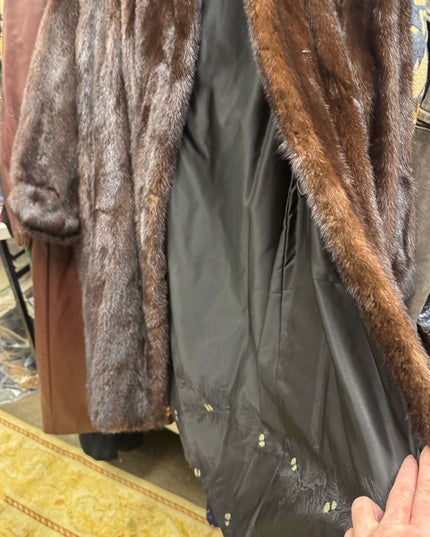 Stunning Vintage 2000s Brown Mid Length MINK Fur Coat Was 4500$ in 2000s