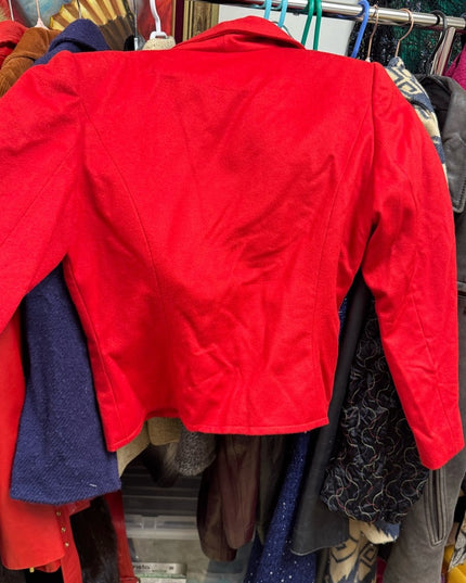 Vintage Hanae Mori Paris Red Cashmere Wool Blazer