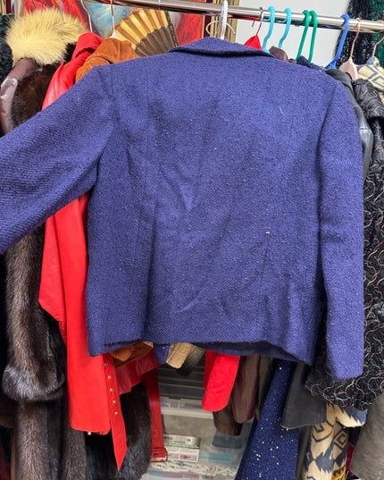 Vintage 1970s Braemar Blue Fancy Blazer Gold Buttons