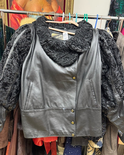 Vintage Grupiel Spain Stunning Lamb & Leather Fancy Jacket