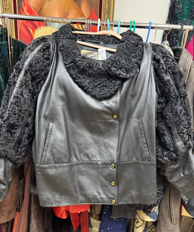 Vintage Grupiel Spain Stunning Lamb & Leather Fancy Jacket