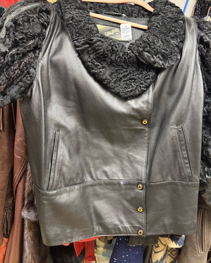 Vintage Grupiel Spain Stunning Lamb & Leather Fancy Jacket