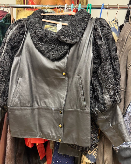 Vintage Grupiel Spain Stunning Lamb & Leather Fancy Jacket