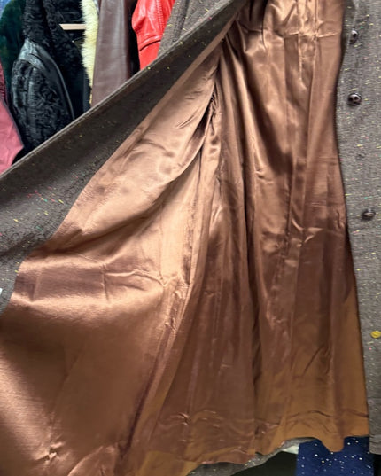 Vintage Betty Rose Water Repellent 1970s  Button up Mid length Brown Coat