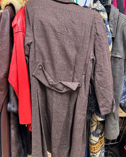 Vintage Betty Rose Water Repellent 1970s  Button up Mid length Brown Coat