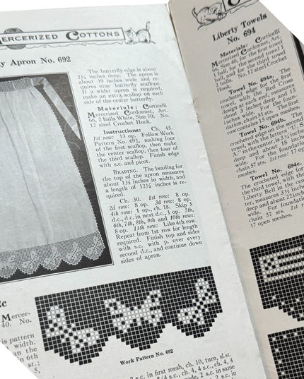 Antique C1919 Corticelli Lessons in Crochet Book No. 9 Art Deco