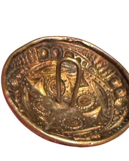 Antique French Brass Cut steel Decorative domed Button Victorian 1800s