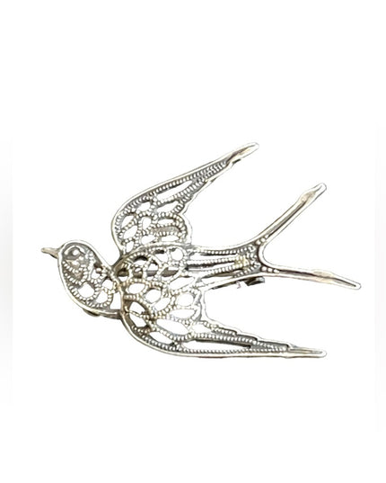 Antique 900 silver lovely Swallow bird brooch