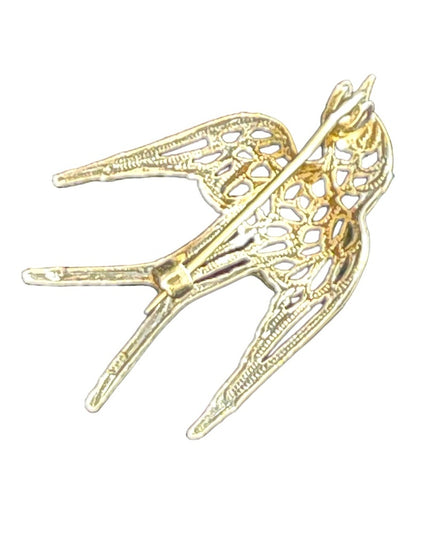 Antique 900 silver lovely Swallow bird brooch