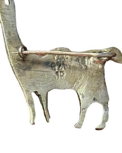 Antique Peru 925 Sterling silver LLAMA brooch