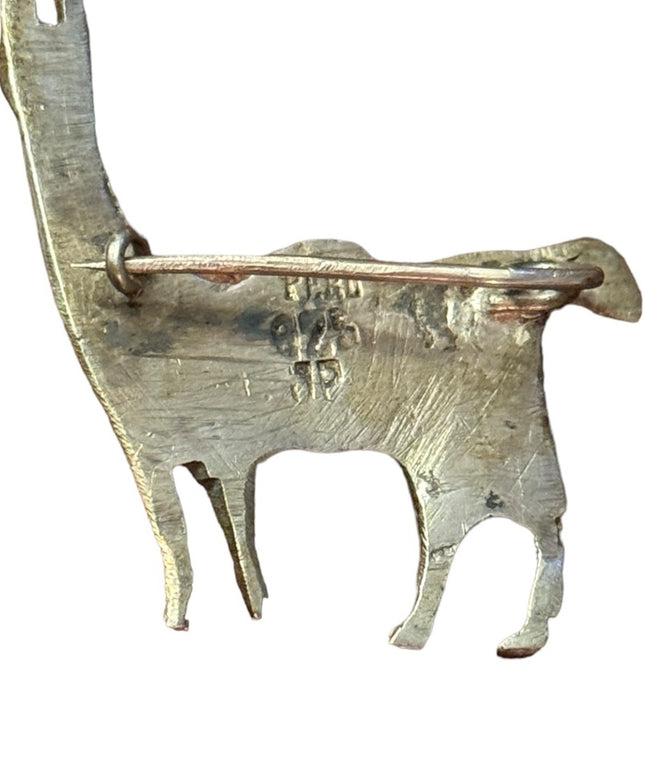 Antique Peru 925 Sterling silver LLAMA brooch
