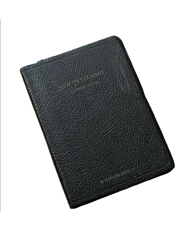 Antique 1930s Black Leather New Testament Bible book King James Version