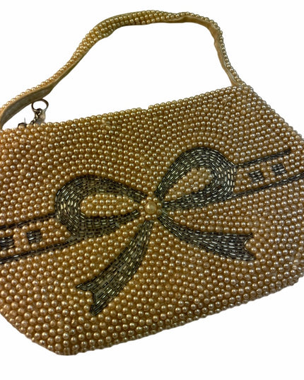 Antique Bow micro bead wristlet