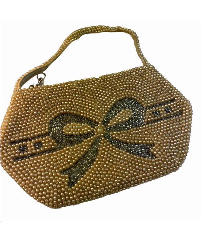 Antique Bow micro bead wristlet