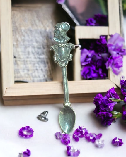 Antique European KNIGHT sterling silver 925 spoon brooch