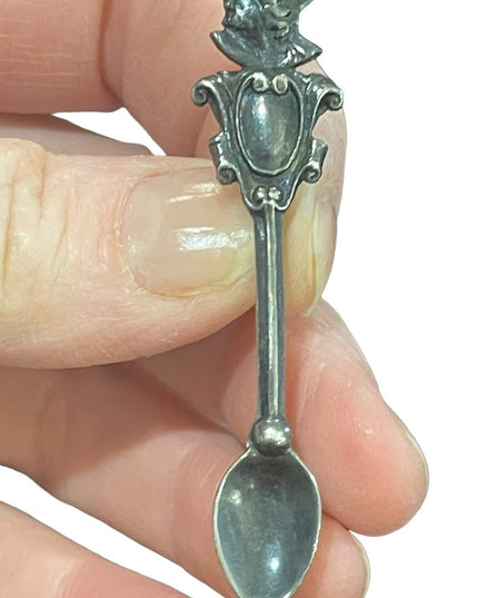 Antique European KNIGHT sterling silver 925 spoon brooch