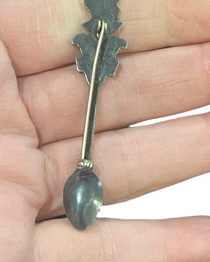Antique European KNIGHT sterling silver 925 spoon brooch