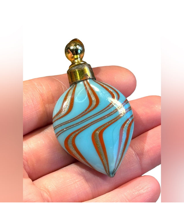 Antique hand Blown Glass Perfume Dabber Bottle mini Germany Venetian style