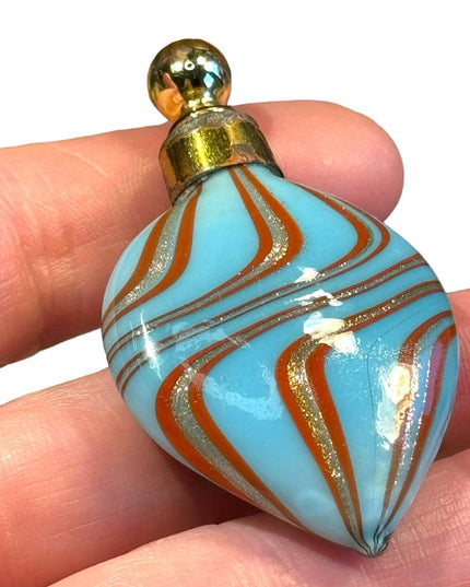 Antique hand Blown Glass Perfume Dabber Bottle mini Germany Venetian style