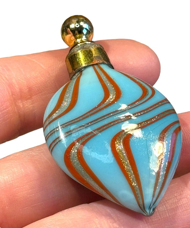 Antique hand Blown Glass Perfume Dabber Bottle mini Germany Venetian style