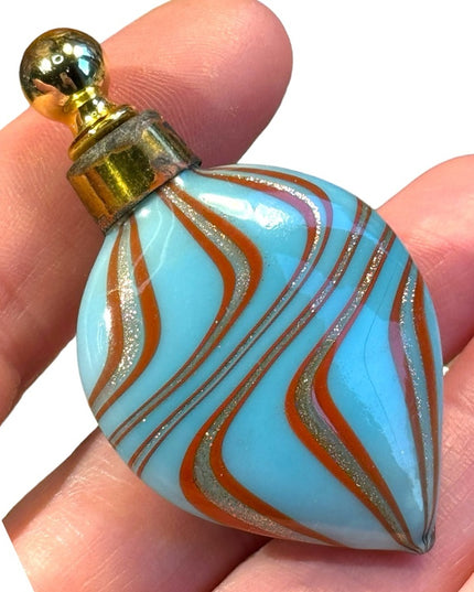 Antique hand Blown Glass Perfume Dabber Bottle mini Germany Venetian style